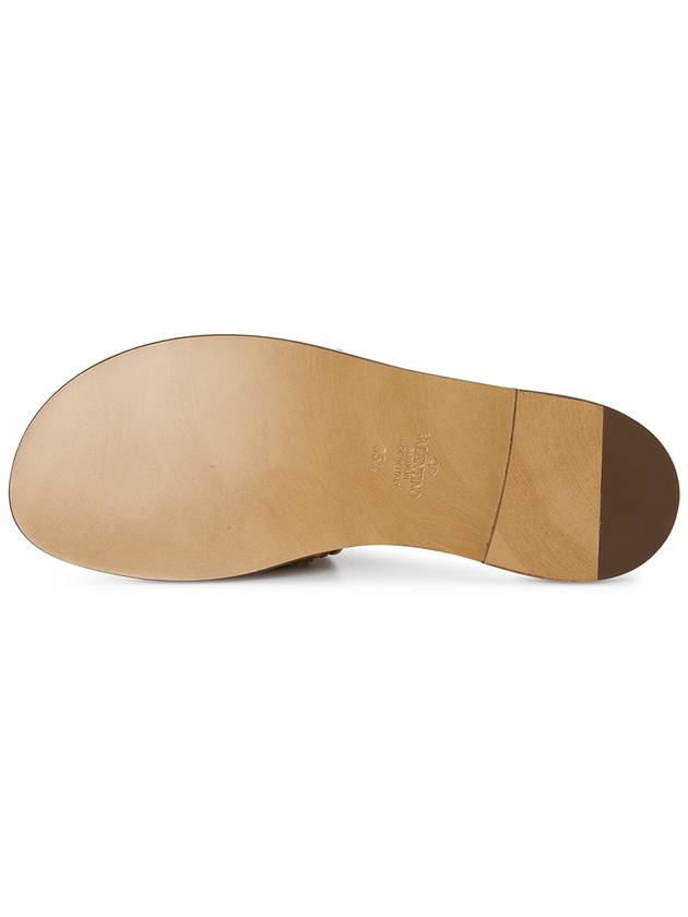 Raffia VLogo Signature Slippers Natural Brown - VALENTINO - BALAAN 6