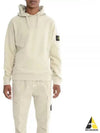 Wappen Patch Brushed Cotton Fleece Hoodie Plaster - STONE ISLAND - BALAAN 2