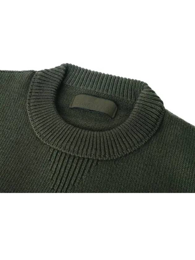 Compass Badge Wool Knit Top Green - STONE ISLAND - BALAAN 4