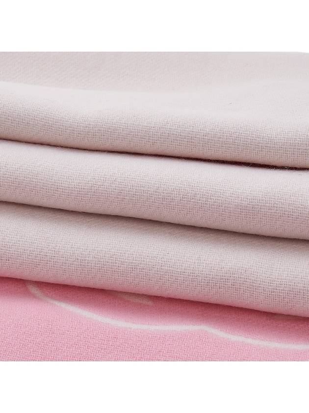 Interlocking G Wool Cashmere Scarf Rose Pink Ivory 7154973GB025878 - GUCCI - BALAAN 5