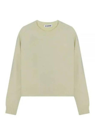 Crew Neck Wool Knit Top Light Pastel Green - JIL SANDER - BALAAN 2