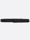 Men's Woven Leather Belt Black - BOTTEGA VENETA - BALAAN 2