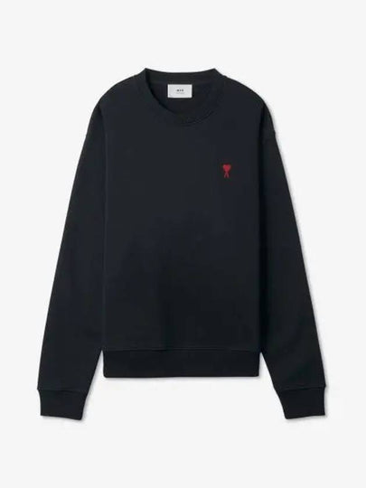 Small Heart Logo Sweatshirt Black - AMI - BALAAN 2