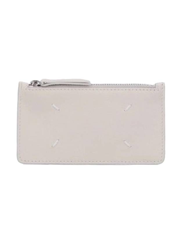 Signature Stitch Zipper Card Wallet Light Grey - MAISON MARGIELA - BALAAN 1