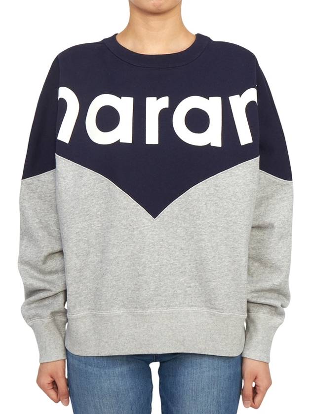 Houston Two-Tone Logo Cotton Sweatshirt Navy Grey - ISABEL MARANT - BALAAN 2