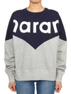 Houston Two-Tone Logo Cotton Sweatshirt Navy Grey - ISABEL MARANT - BALAAN 4