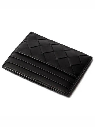 Intrecciato Leather Card Wallet Black - BOTTEGA VENETA - BALAAN 2