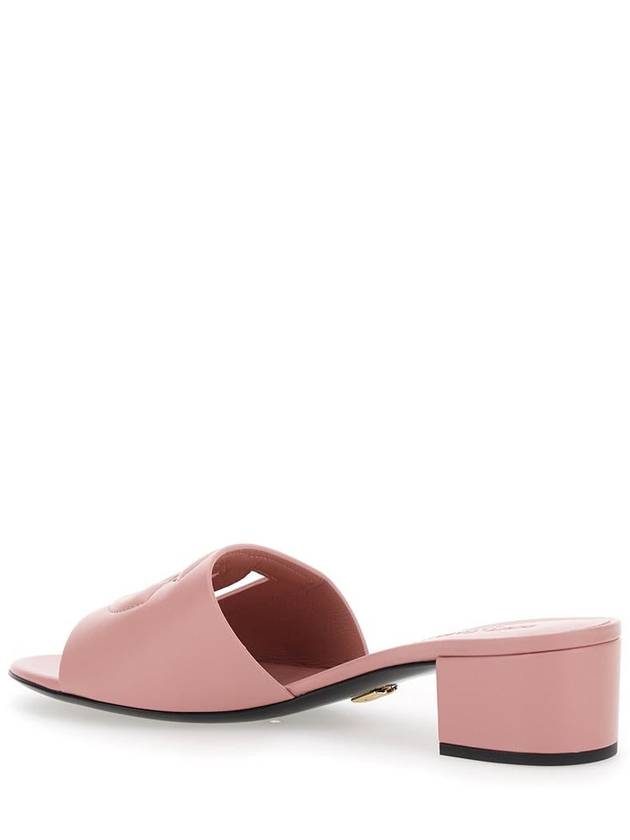 Mules Con Tacco Basso E Dg Millennials In Pelle Liscia Rosa Donna - DOLCE&GABBANA - BALAAN 3