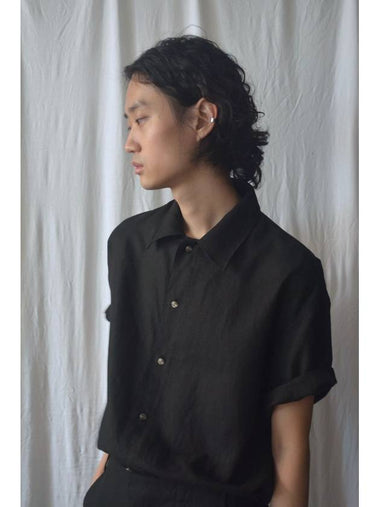 Spiral Linen Shirt (Black) - BLEAK BAKE - BALAAN 1