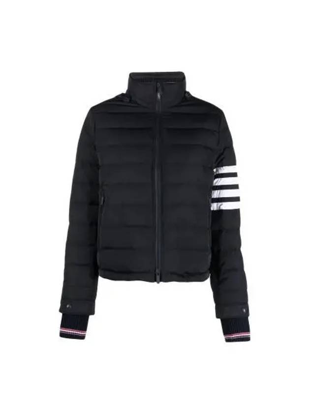 Women's 4 Bar Funnel Down Feel Jumper Jacket Navy - THOM BROWNE - BALAAN 2