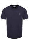 Logo Patch Chest Short Sleeve T-Shirt Navy - STONE ISLAND - BALAAN 2