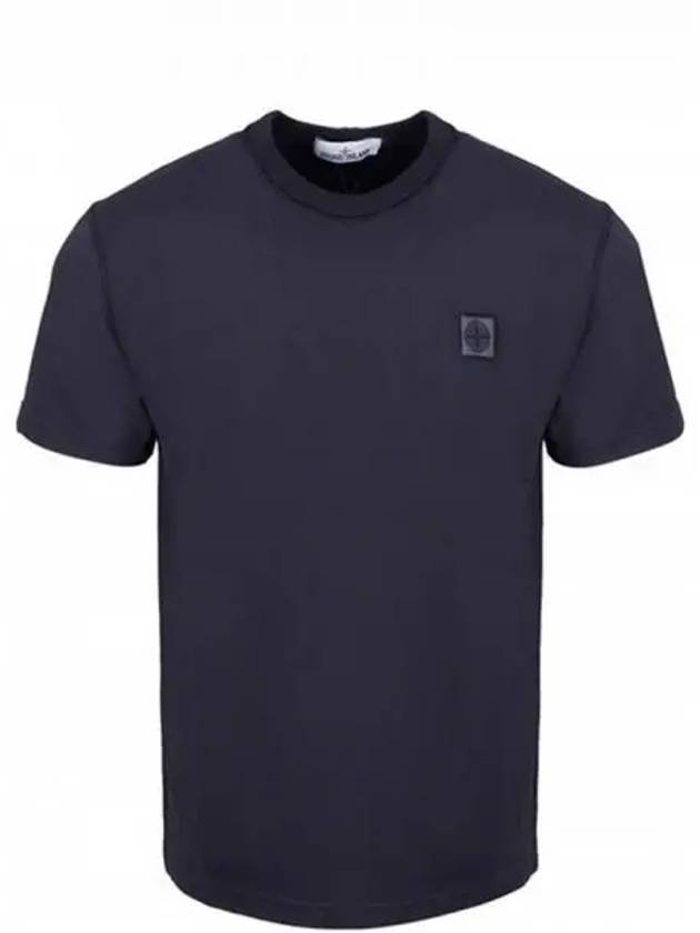 Logo Patch Chest Short Sleeve T-Shirt Navy - STONE ISLAND - BALAAN 2