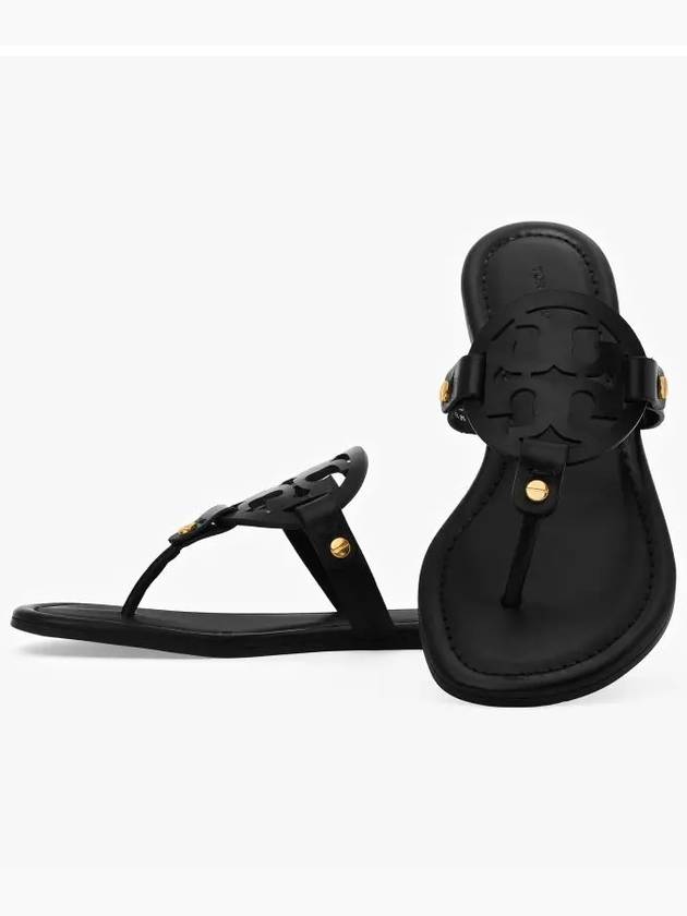 Miller Leather Flip Flops Black - TORY BURCH - BALAAN 4