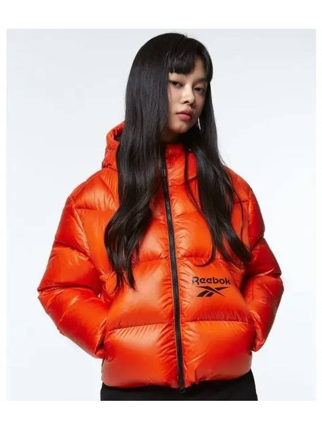 Pump Crop Down Jacket Women Orange - REEBOK - BALAAN 1