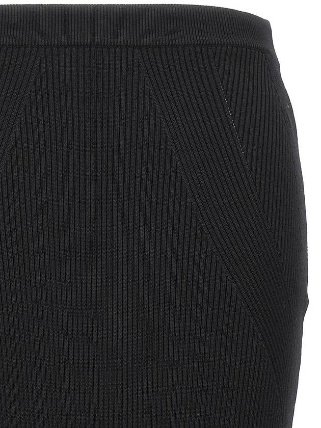 Rib Knit Pencil Skirt Black - ALEXANDER MCQUEEN - BALAAN 4