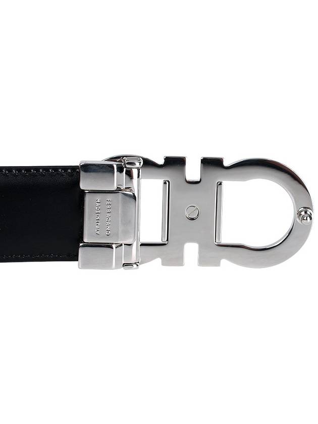 Gancini Reversible Leather Belt Midnight Blue - SALVATORE FERRAGAMO - BALAAN 7