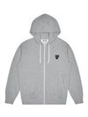 Men's Black Double Heart Waffen Zip Up Hoodie Grey - COMME DES GARCONS - BALAAN 2