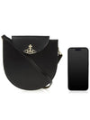 Linda Half Moon Saddle Cross Bag Black - VIVIENNE WESTWOOD - BALAAN 7