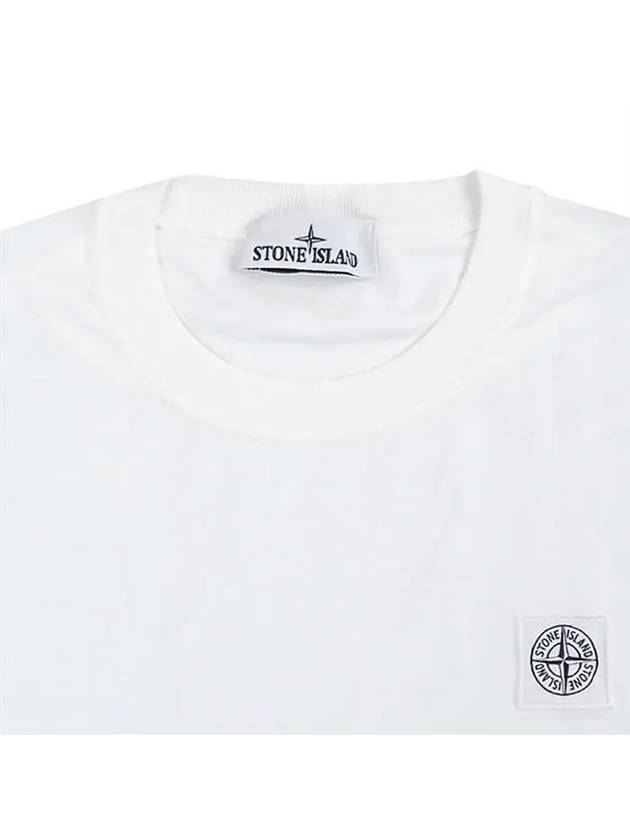 Organic Cotton Short Sleeve T-Shirt White - STONE ISLAND - BALAAN 4