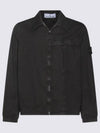 Organic Cotton Shirt Zip Up Jacket Black - STONE ISLAND - BALAAN 2