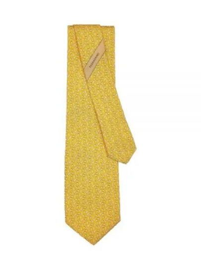 Giraffe Print Silk Tie Yellow - SALVATORE FERRAGAMO - BALAAN 2