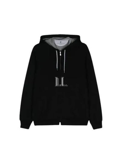 Cotton Zip Up Hoodie Black - BRUNELLO CUCINELLI - BALAAN 2