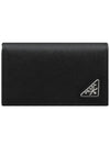 Saffiano Leather Card Holder Black - PRADA - BALAAN 1