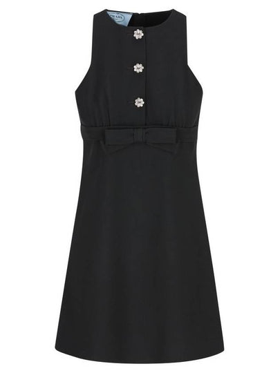 Sablè Compact Short Dress Black - PRADA - BALAAN 2