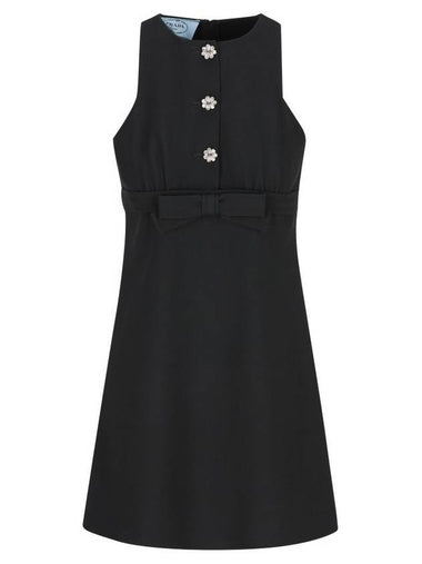 Sablè Compact Short Dress Black - PRADA - BALAAN 1