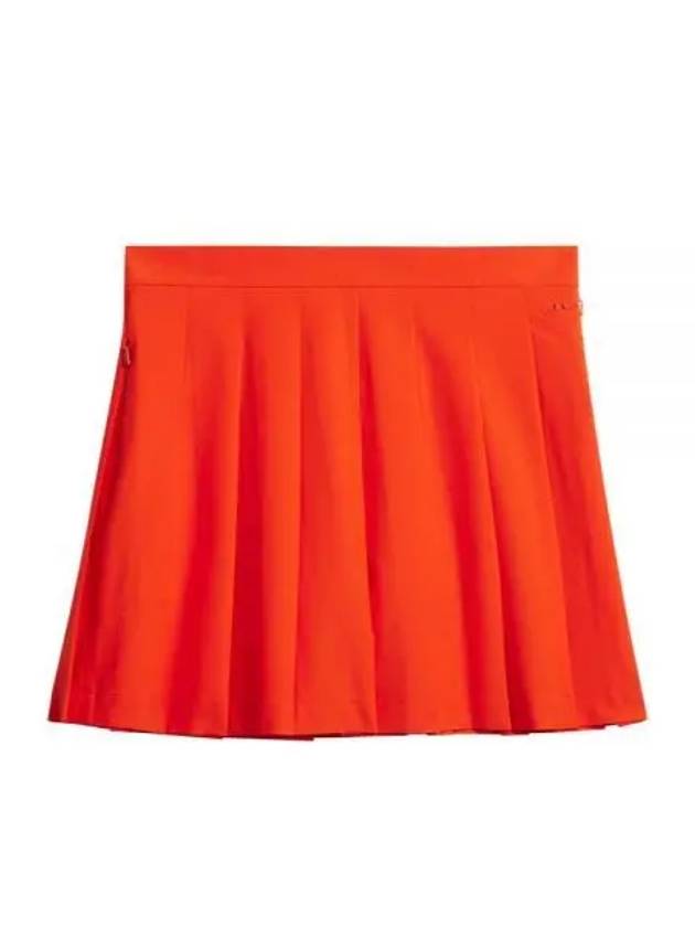 Adina Pleated Skirt Tangerine Tango - J.LINDEBERG - BALAAN 1