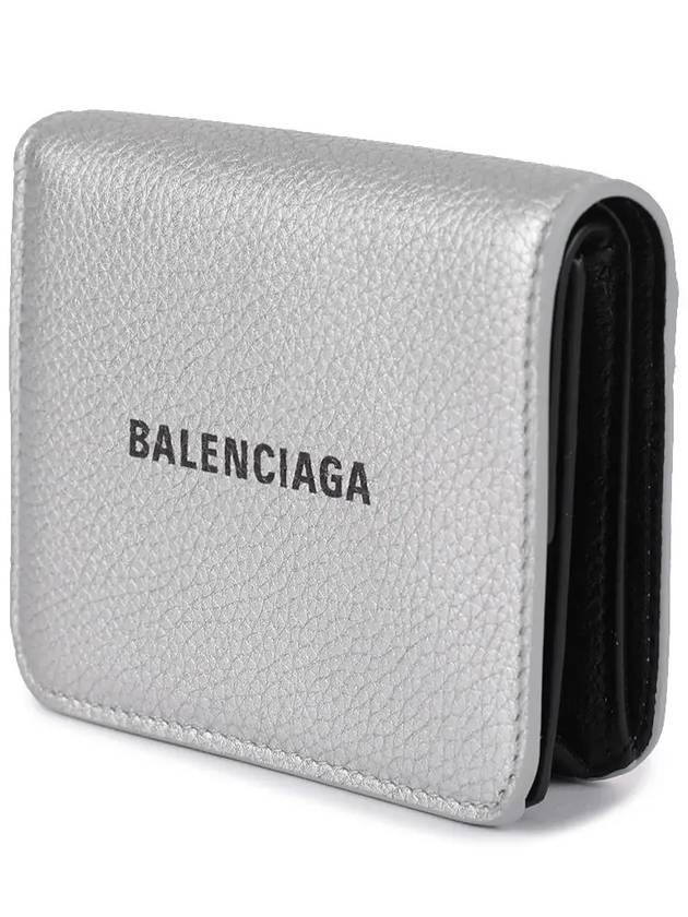 Logo Coin Pocket Flap Half Wallet Silver - BALENCIAGA - BALAAN 3