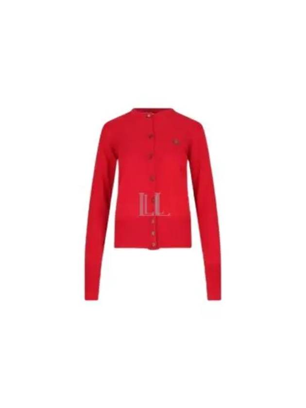 Bea Logo Wool Cardigan Red - VIVIENNE WESTWOOD - BALAAN 2