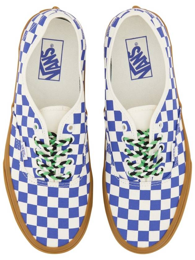 Checkerboard Canvas Low Top Sneakers White Blue - VANS - BALAAN 4