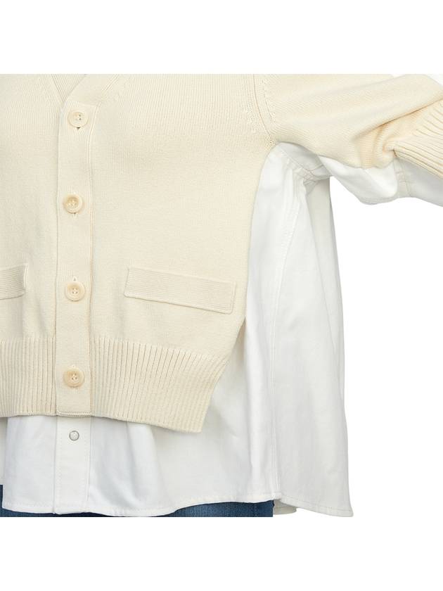 Denim Knit Cardigan Off White - SACAI - BALAAN 9