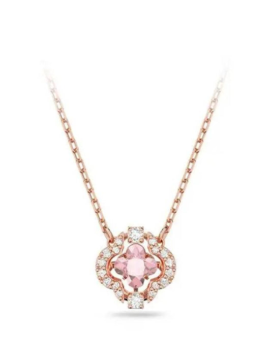 Una Sparkling Dance Clover Necklace Pink Rose Gold - SWAROVSKI - BALAAN 2