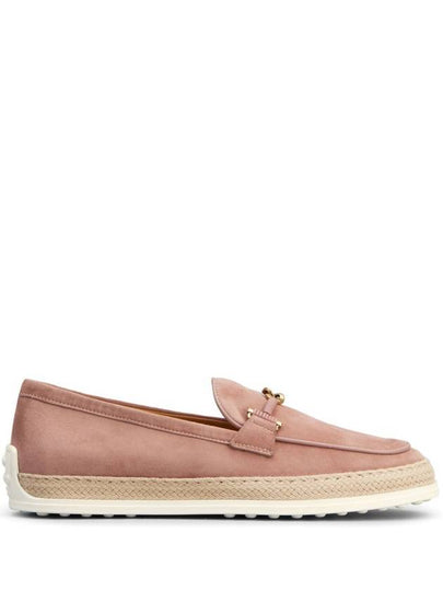 metal-embellished raffia suede loafers - TOD'S - BALAAN 2