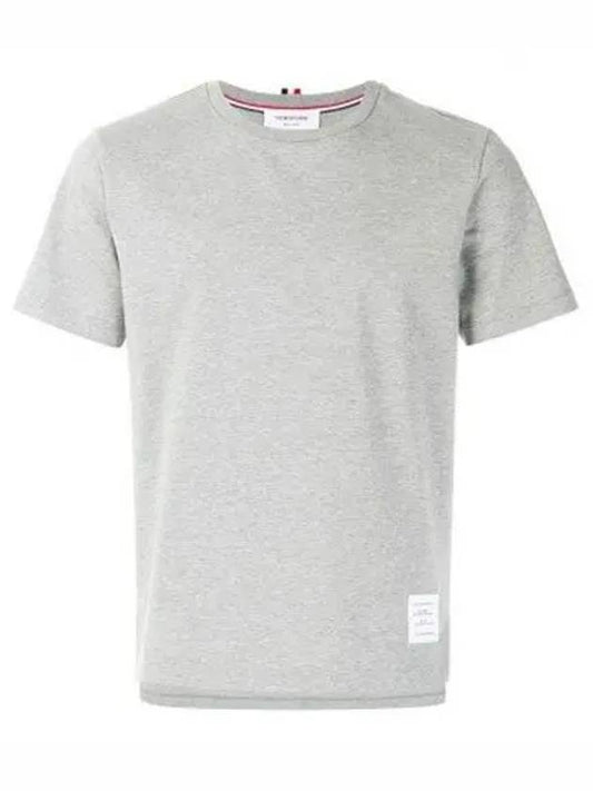 Men's Side Slit Relaxed Short Sleeve T-Shirt Light Grey - THOM BROWNE - BALAAN 2