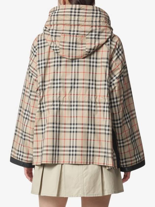 Women's Back-tone Check Zip-up Hooded Jacket Beige - BURBERRY - BALAAN 3