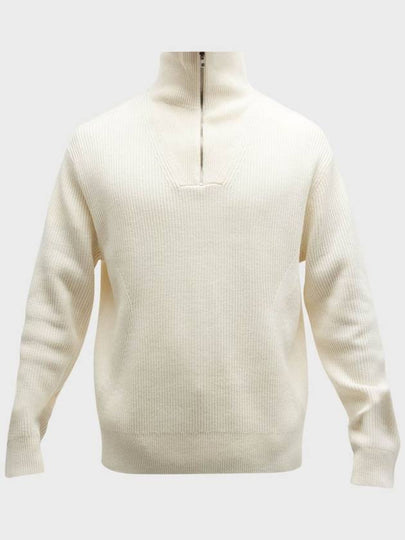 Lamar Quarter Zip-Up Knit Top White - THEORY - BALAAN 2