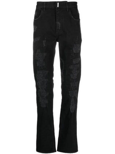 Destressed Straight Denim Pants Black - GIVENCHY - BALAAN 1