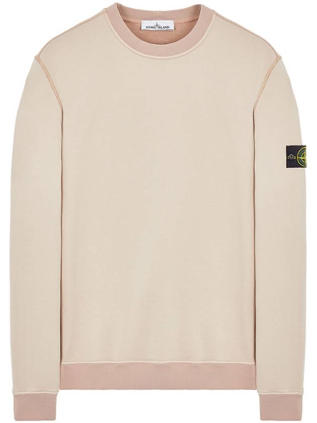 Men's Wappen Patch Round Cotton Nylon Fleece Sweatshirt Beige - STONE ISLAND - BALAAN 2