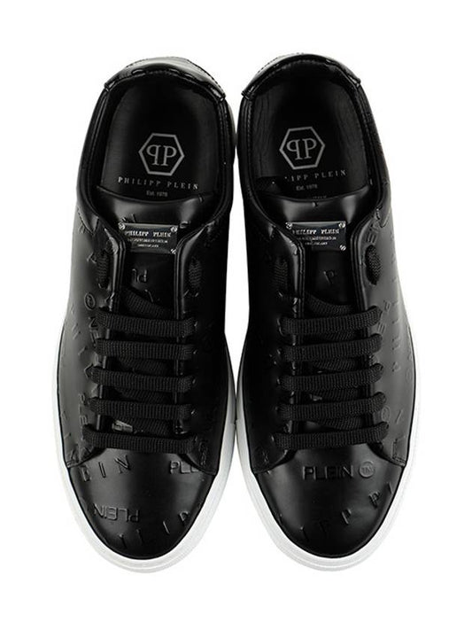 Skull Leather Low Top Sneakers Black - PHILIPP PLEIN - BALAAN 2