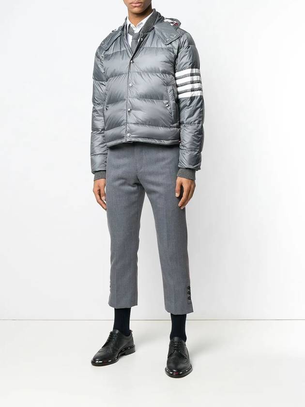 Downfilled Nylon 4-Bar Bomber Padding Medium Grey - THOM BROWNE - BALAAN 6