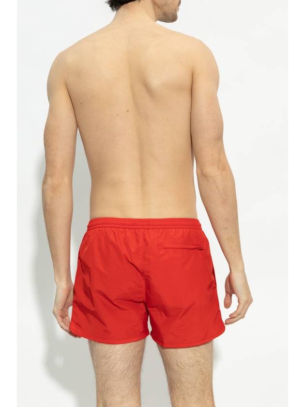 Heart Logo Swim Shorts Red - AMI - BALAAN 4