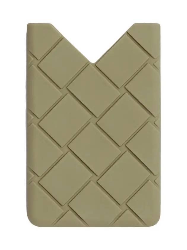 Intrecciato Silicone Card Holder Light Green - BOTTEGA VENETA - BALAAN 3