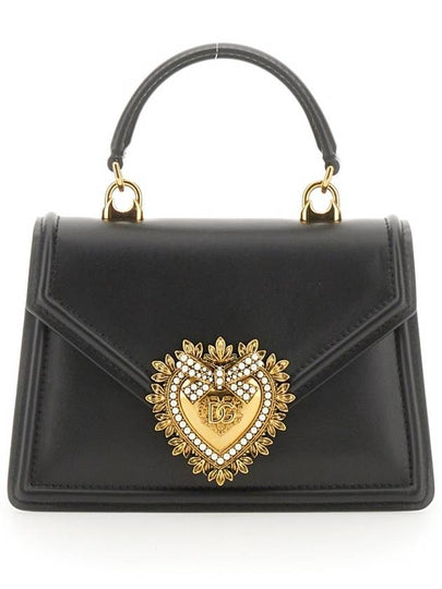 Small Smooth Calfskin Devotion Tote Bag Black - DOLCE&GABBANA - BALAAN 2