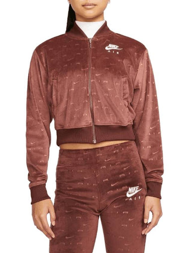 Air Velor Bomber Jacket Brown - NIKE - BALAAN 1