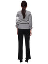 4-Bar Milano Stitch Crew Neck Knit Top Light Grey - THOM BROWNE - BALAAN 6