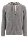 Rib Knit Cashmere Zip-Up Hoodie Light Grey - BRUNELLO CUCINELLI - BALAAN 2