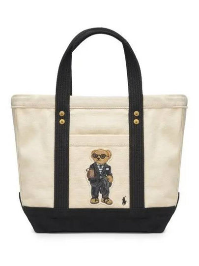 W Canvas Small Polo Bear Tote Bag Beige - POLO RALPH LAUREN - BALAAN 2